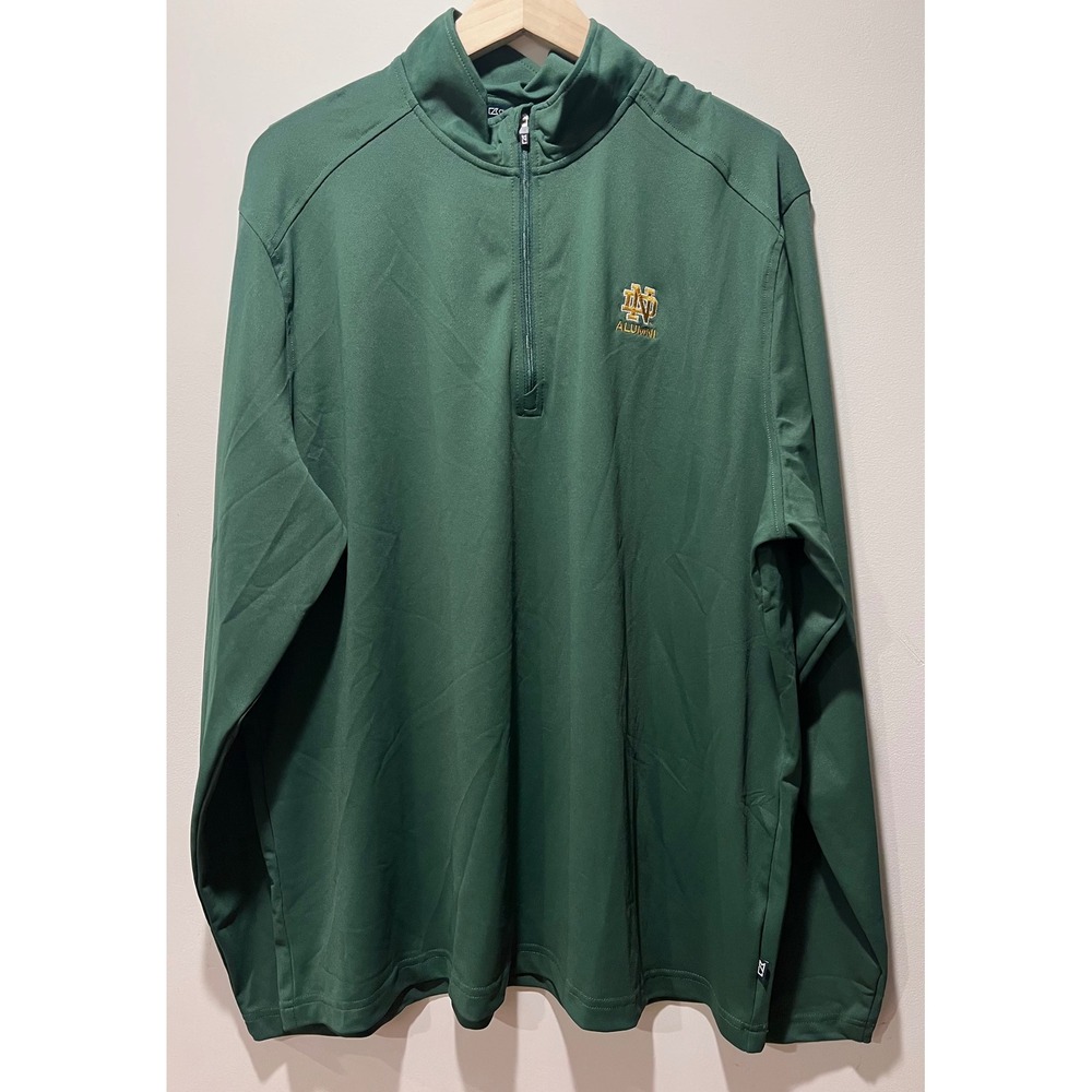 Men's‎ Cutter & Buck Green Notre Dame Fighting Irish Alumni Quarter-Zip Pullover